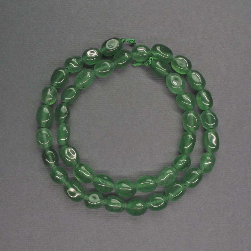 Green Aventurine Tumbled Beads 6×9 mm, length 39 cm