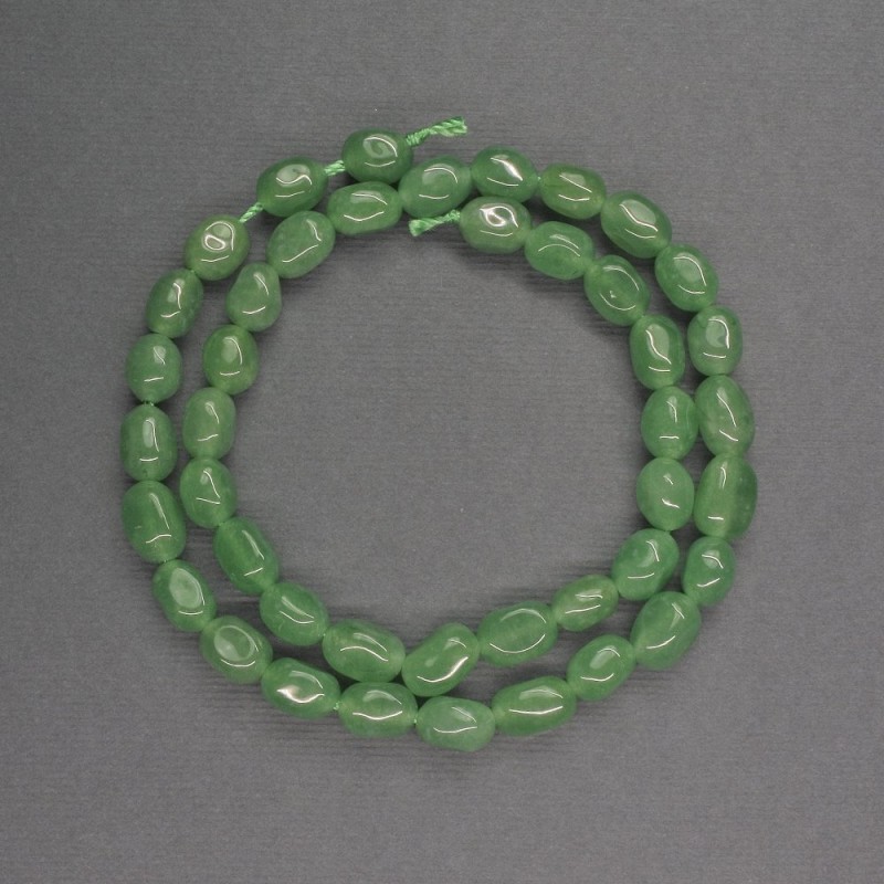 Nephrite Beads Faceted 6×9 mm, length 38 cm