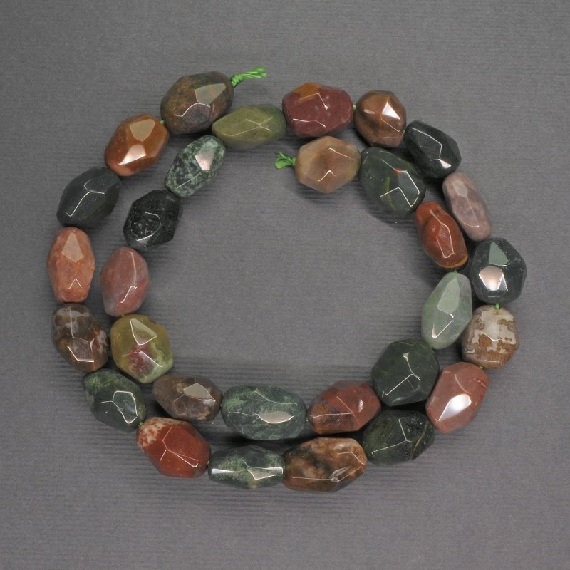 Jasper Beads Multicolour Faceted Round Beads 10x14mm ±, Length 41cm ±