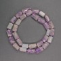 Amethyst Beads, faceted cylindrical natural stone, diameter 7×11mm, length 41cm