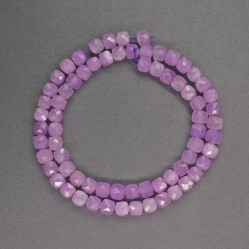 Kunzite Beads faceted cube 5mm diameter, 37cm length