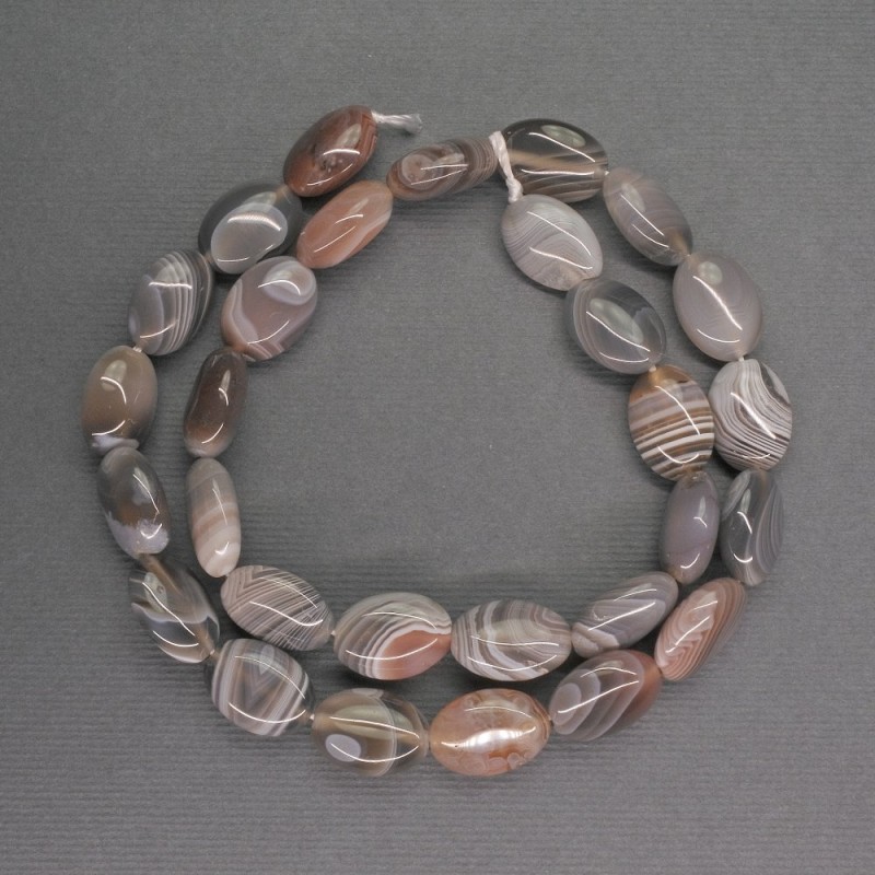 Agate Beads, Natural Stone, Oval, 10×14 mm, ±, Thread length 41 cm ±