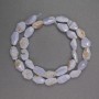 Natural stone beads blue agate faceted oval 13×9×8mm ±, thread length 38cm ±