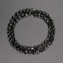 Natural gemstone beads Black tourmaline faceted coin 6x4mm, length 39cm