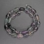 Natural stone Fluorite beads oval, 10x14x6mm, length 40cm
