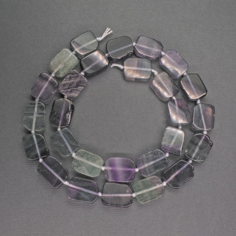 Fluorite Beads Rectangular 10×13×3 mm, thread length approx 42 cm