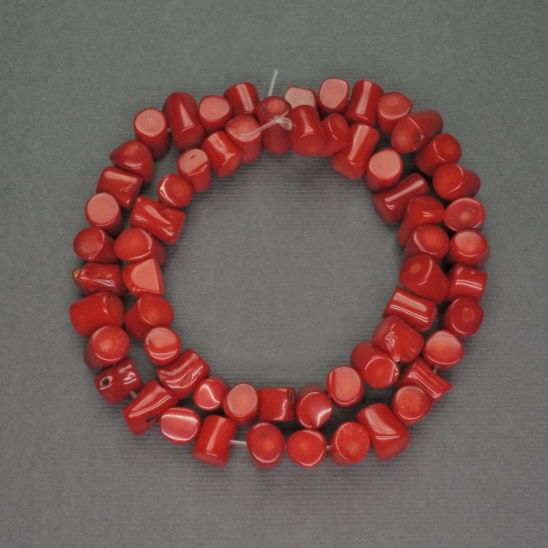 Natural Red Coral Beads Chips, Diameter 7x9mm+-, Length 41cm+