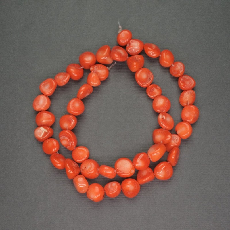 Natural Coral Beads Orange Tumbled Assorted, Diameter 8-10mm+-, Length 40cm+
