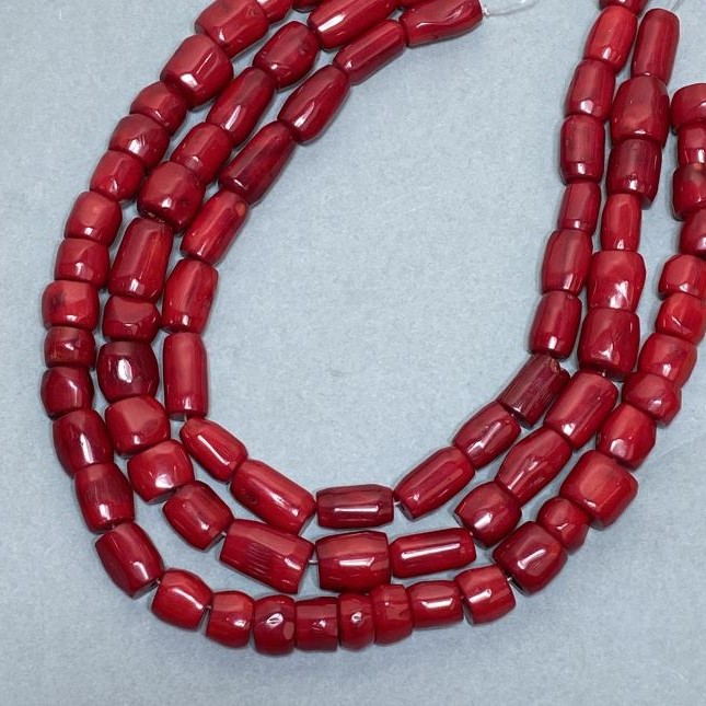 Natural Red Coral Beads, Chip Tumbled Cut, Diameter 9-21x9-15mm+/- Assorted Sizes, Length 40cm+
