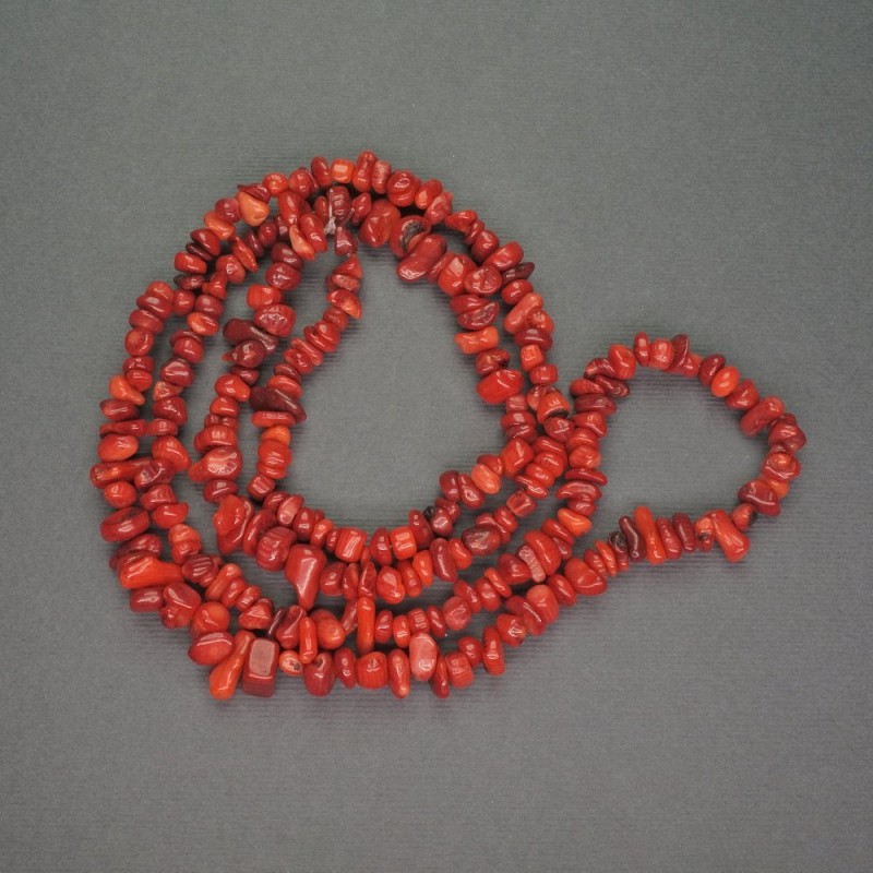 Natural Red Coral Beads, Chip, Diameter 7mm+-, Length 80cm+