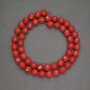 Natural Red Coral Beads - Faceted Round Bead 8mm diameter, 40cm length