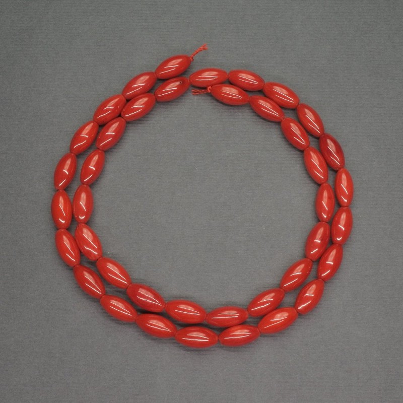 Natural Coral Beads, Red Grain, diameter 5x10mm+/-, length 40cm+