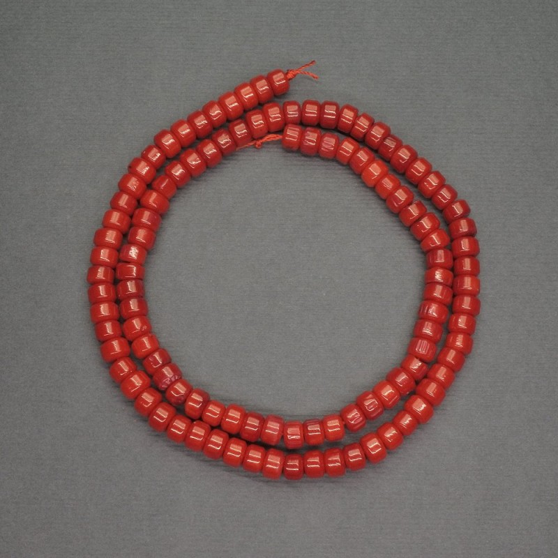 Natural Red Coral Beads, Rondelle Disc, Diameter 5x3.5mm+-, Length 39cm+