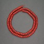 Natural Red Coral Beads, Rondelle Disc, Diameter 5x3.5mm+-, Length 39cm+