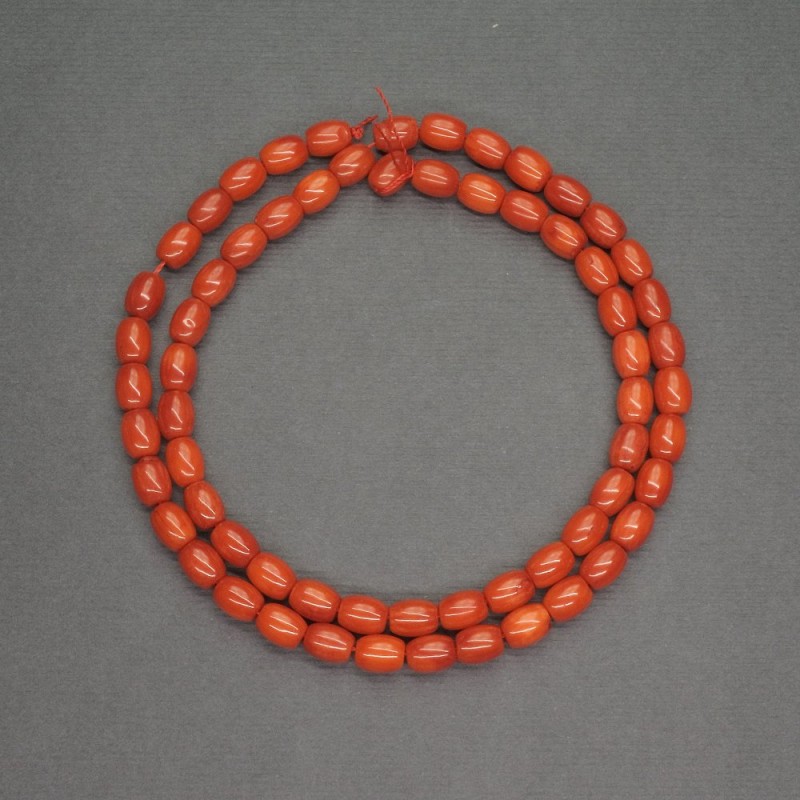 Natural Coral Beads Orange Barrel, Diameter 5x6mm+-, Length 40cm+