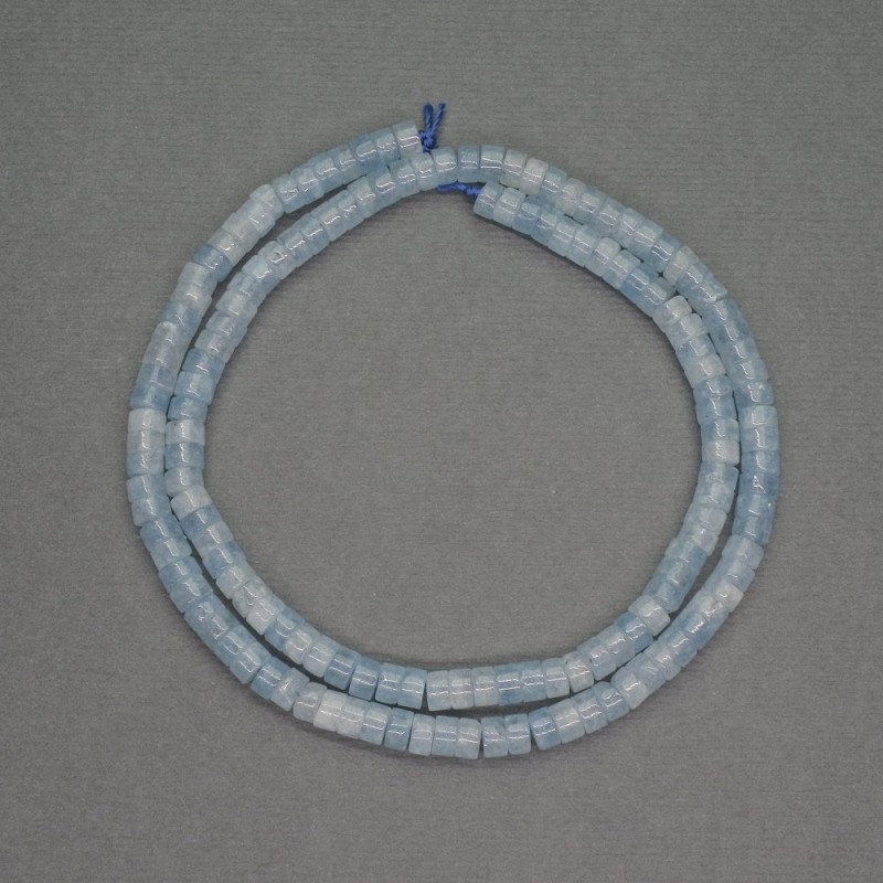 Natural Stone Aquamarine Rondelle Beads, Diameter 4x2mm+-, Length 39cm+