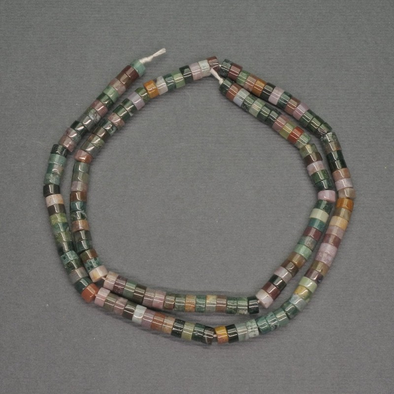Natural Stone Multicolour Jasper Rondelle Beads, Diameter 4x2mm+-, Length 39cm+