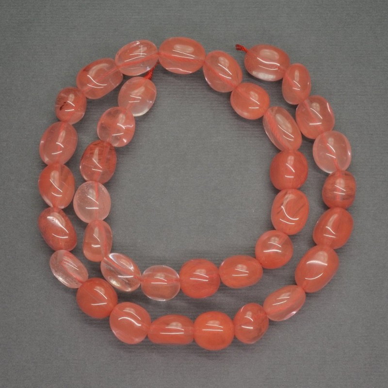 Natural Stone Beads Chalcedony Tumbled, Diameter 9mm+-, Length 40cm+
