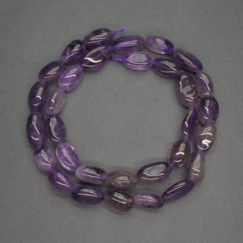 Natural Stone Amethyst Beads Tumbled, Diameter 9-14x9-11mm+-, Length 39cm+