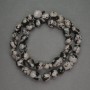 Natural Stone Beads Snowflake Obsidian Tumbled, Diameter 10mm+-, Length 39cm+