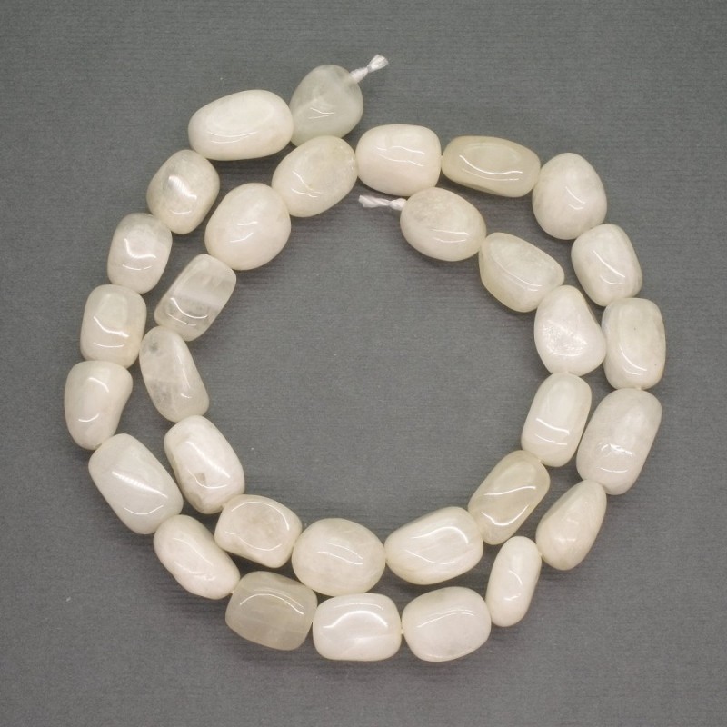 Natural Stone Belomorite Beads Tumbled, Diameter 8x12mm+-, Length 40cm+