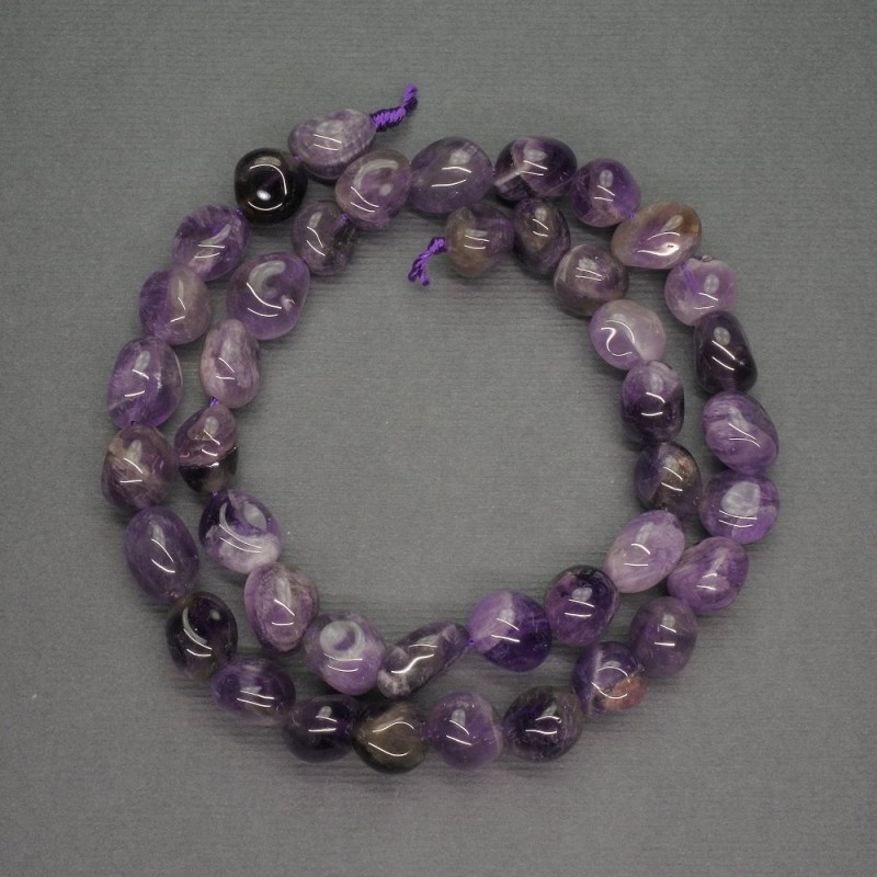 Natural Stone Amethyst Beads Tumbled, Diameter 9mm+-, Length 40cm+