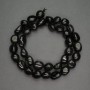 Natural Stone Beads Black Tourmaline Tumbled, Diameter 10mm+-, Length 39cm+