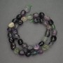 Natural Stone Beads Fluorite Tumbled, Diameter 9mm+-, Length 39cm+