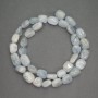 Natural Stone Beads Aquamarine Tumbled, Diameter 10x12mm+-, Length 40cm+