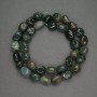 Natural Stone Beads Green Jasper Tumbled, Diameter 9x10mm+-, Length 38cm+
