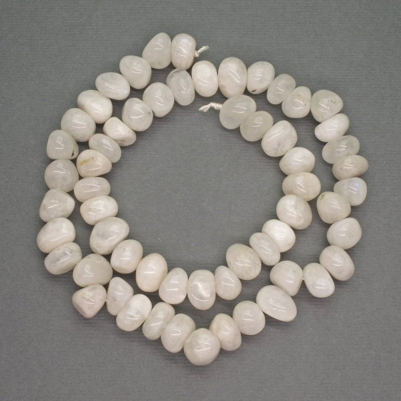 Natural Stone Belomorite Beads Tumbled, Diameter 10x7mm+-, Length 39cm+