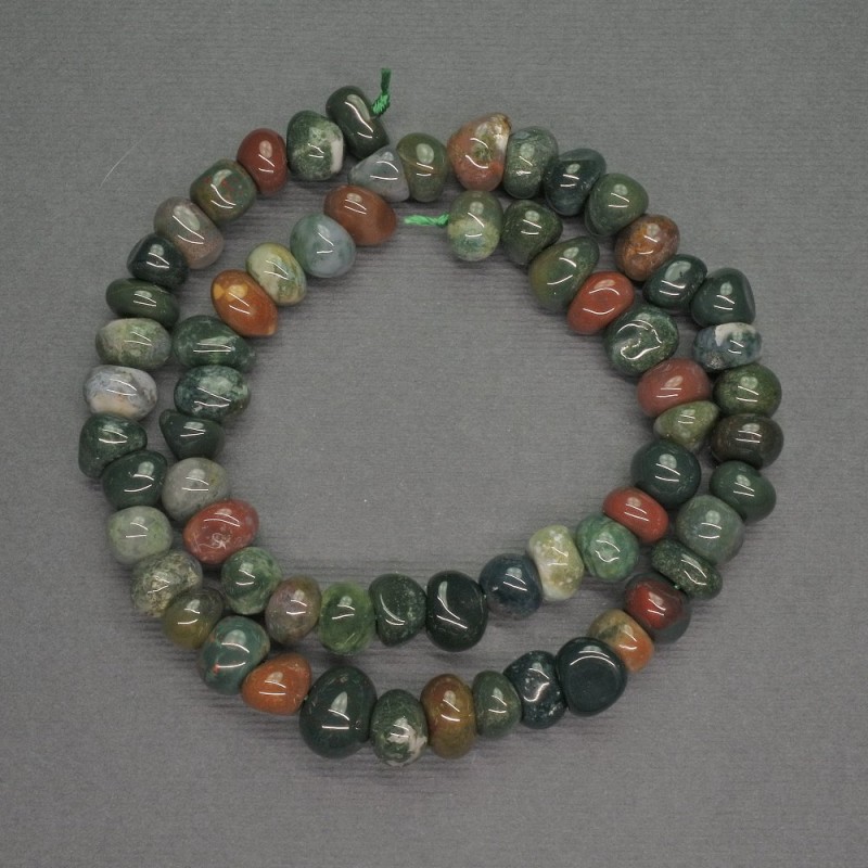 Natural Stone Beads Multicolour Jasper Tumbled, Diameter 9mm+-, Length 40cm+