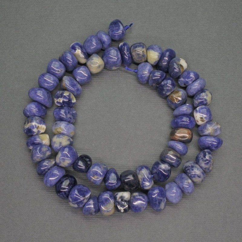 Natural Stone Beads Sodalite Nugget, diameter 8mm+/-, length 40cm+