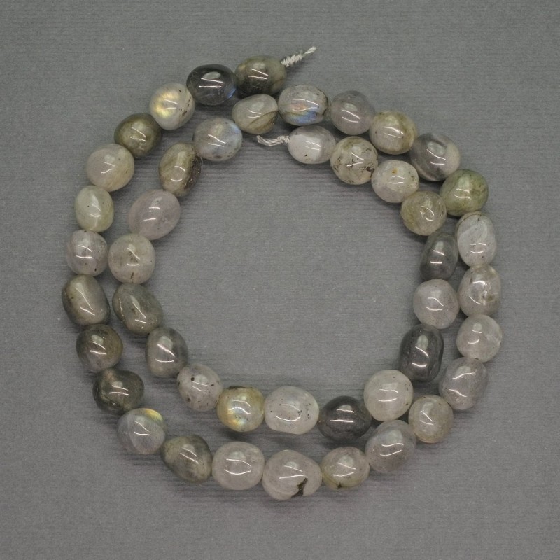 Natural Stone Beads Labradorite Nugget, diameter 8mm+/-, length 39cm+