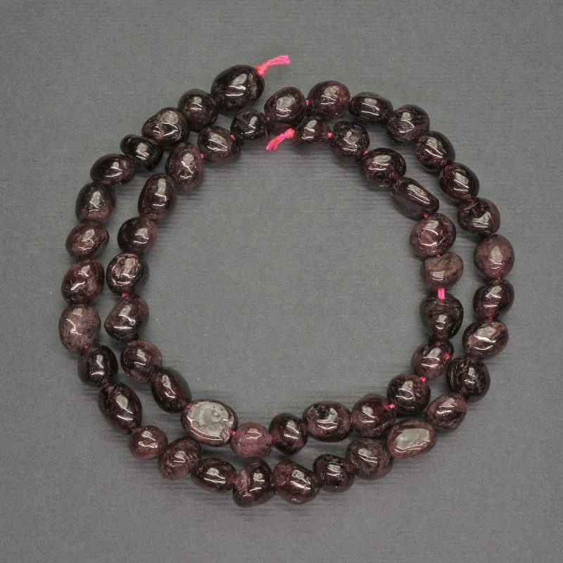 Natural Stone Beads Garnet Tumbled, Diameter 6mm+-, Length 39cm+