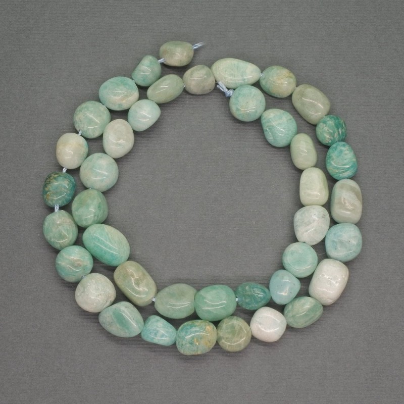 Natural Stone Beads Amazonite Nugget, diameter 8x9mm+/-, length 40cm+