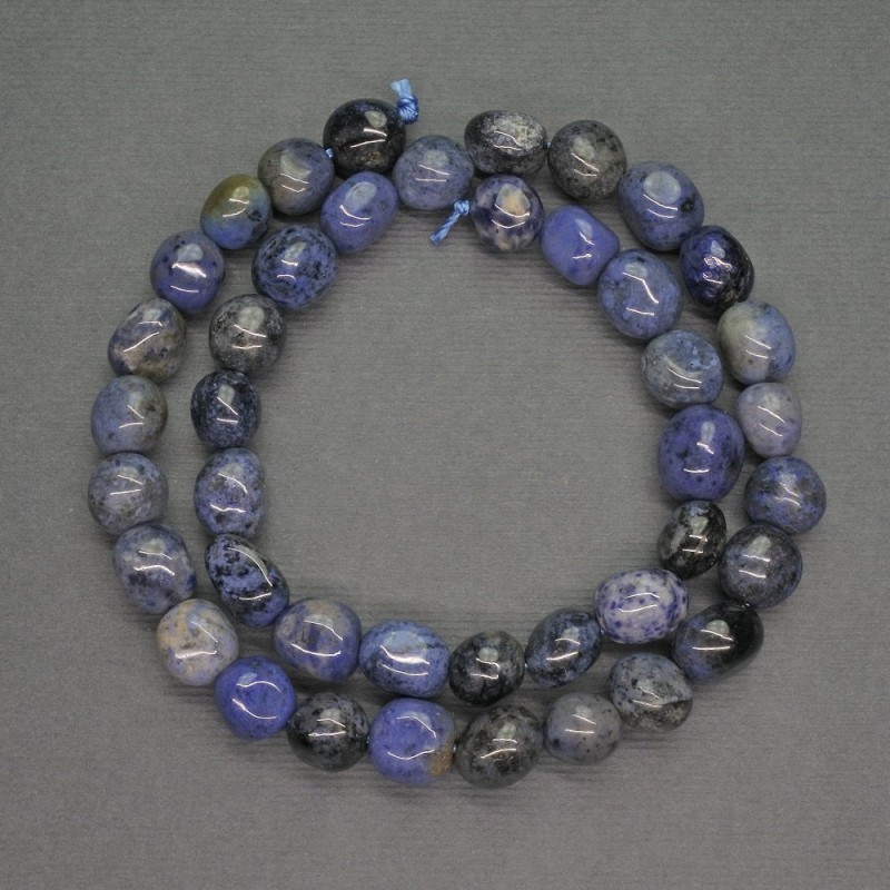 Natural Stone Beads Sodalite Nugget, diameter 9mm+/-, length 39cm+