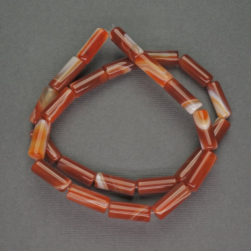 Natural Stone Sardonyx Beads, Cylinder, Diameter 6x15mm+-, Length 39cm+