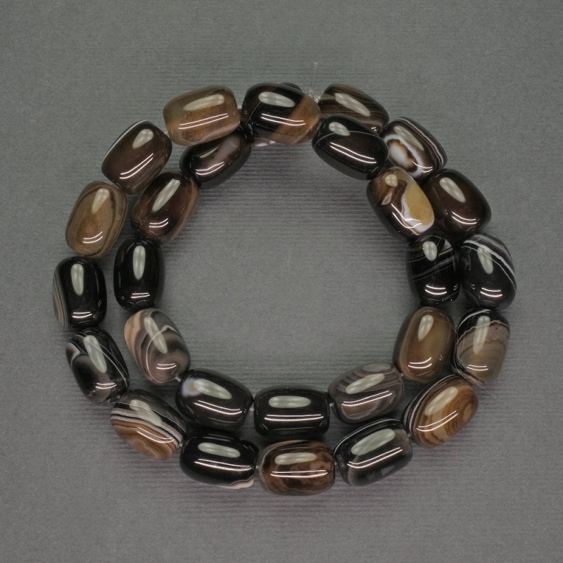 Natural Stone Beads Agate Barrel, diameter 10x13mm+/-, length 39cm+