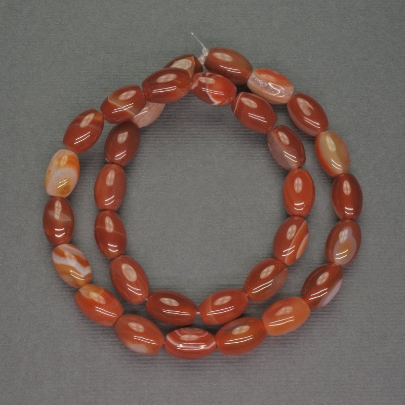 Natural Stone Beads Sardonyx Barrel, diameter 9x12mm+/-, length 40cm+