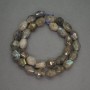 Natural Stone Beads Labradorite Faceted Nugget, diameter 10x13mm+/-, length 38cm+