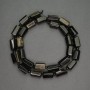 Natural Stone Sunstone Obsidian Beads, Faceted Cylinder, Diameter 8x13mm+-, Diameter 3mm, Length 40cm+