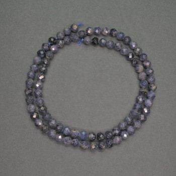Natural Stone Sapphire Beads, Faceted Round, Diameter 5mm+-, Length 39cm+