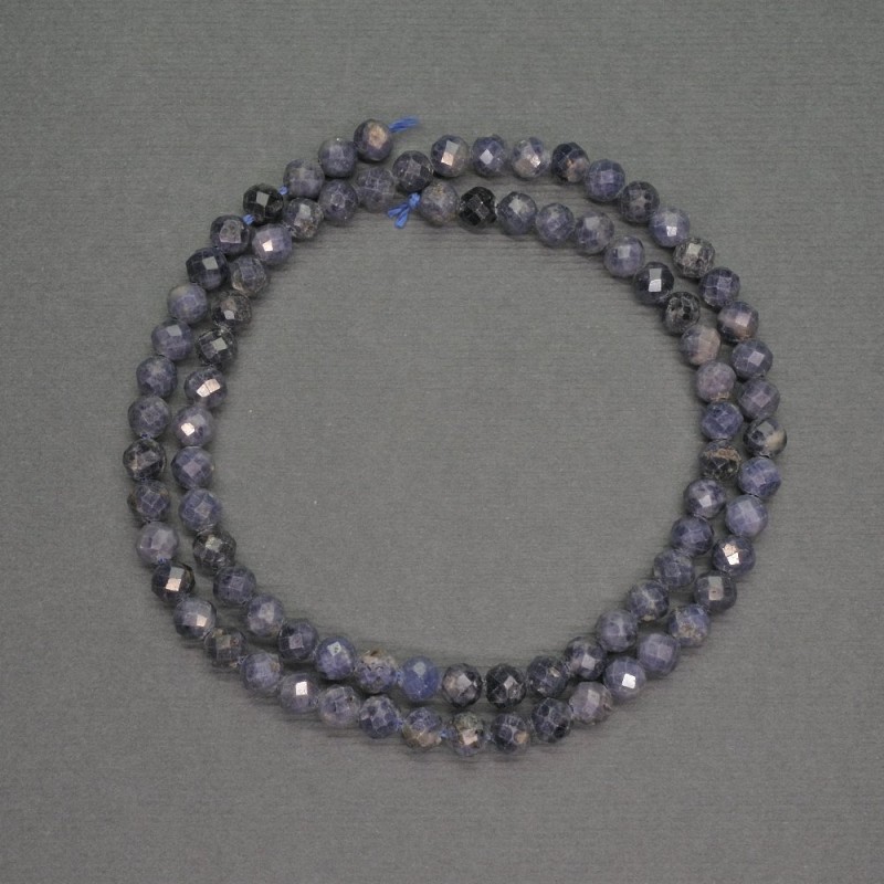 Natural Stone Sapphire Beads, Faceted Round, Diameter 5mm+-, Length 39cm+