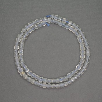 Beads Natural Stone Topaz Small Faceted Cube, Diameter 4mm+-, Length 39cm+