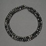 Beads Natural Stone Black Tourmaline Small Faceted Cube, Diameter 4mm+-, Length 38cm+