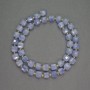Aquamarine Beads Granulated Cube 7mm±, Seed Bead 3mm±, Length 39cm±