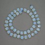 Moonstone Opalite Beads (synthetic) Faceted Cube, diameter 7mm±, seed beads 3mm±, length 39cm±