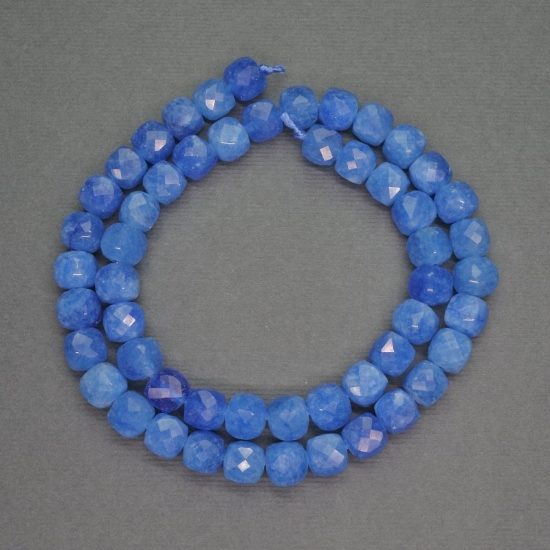Apatite Natural Stone Beads (artificial) faceted cube, diameter 7mm±, length 40cm±