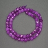 Sugilite Beads, faceted cube-shaped, 7mm diameter, 40cm length